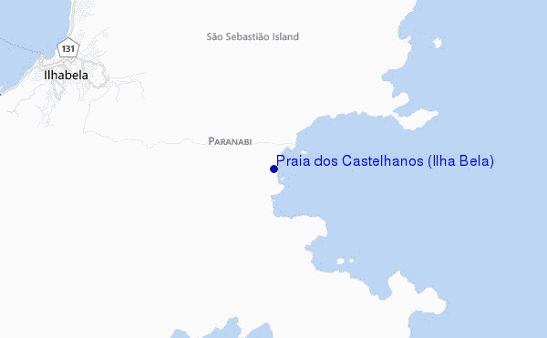 locatiekaart van Praia dos Castelhanos (Ilha Bela)