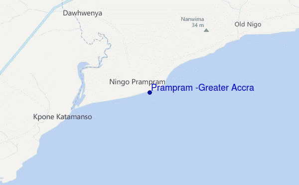 locatiekaart van Prampram (Greater Accra)