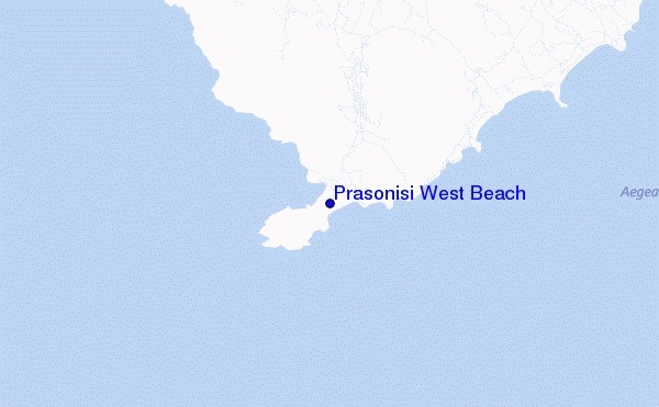 locatiekaart van Prasonisi West Beach