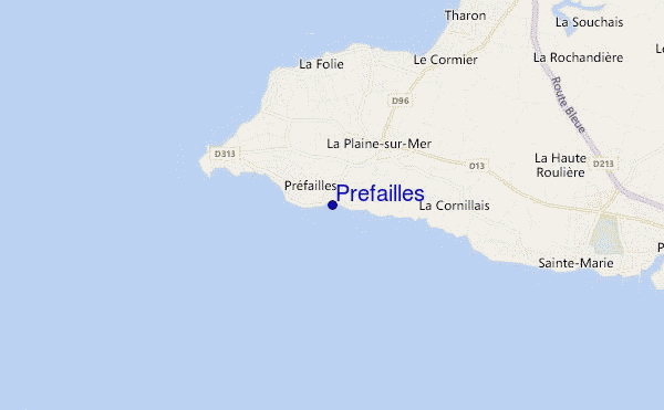 locatiekaart van Prefailles