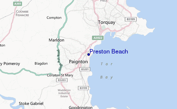 locatiekaart van Preston Beach
