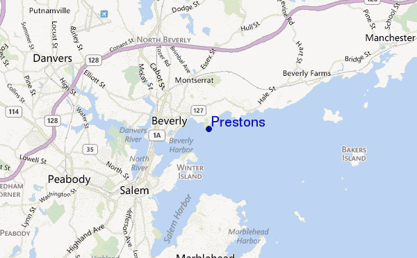 locatiekaart van Prestons