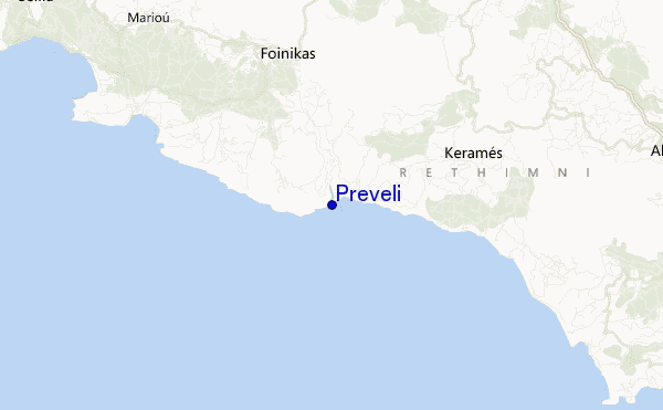 locatiekaart van Preveli