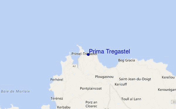 locatiekaart van Prima Tregastel