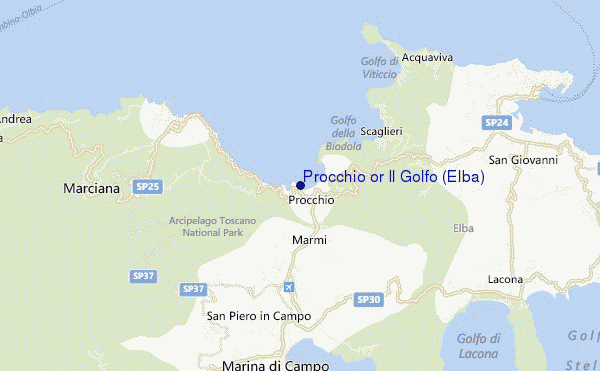locatiekaart van Procchio or Il Golfo (Elba)
