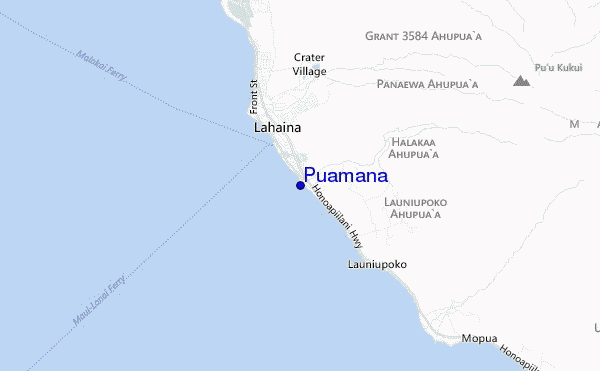 locatiekaart van Puamana