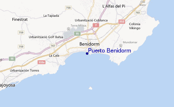 locatiekaart van Puerto Benidorm
