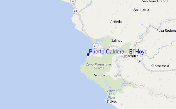 locatiekaart van Puerto Caldera - El Hoyo