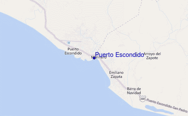 locatiekaart van Puerto Escondido
