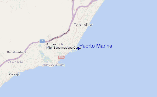 locatiekaart van Puerto Marina