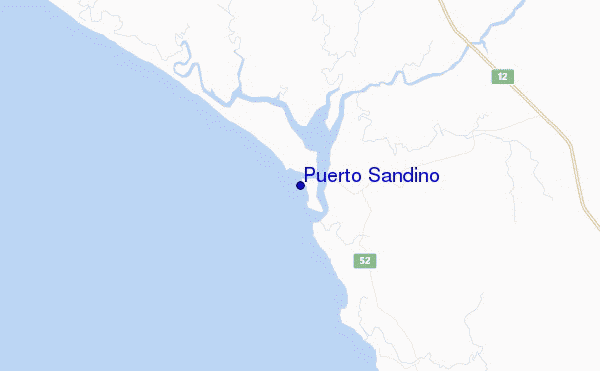locatiekaart van Puerto Sandino