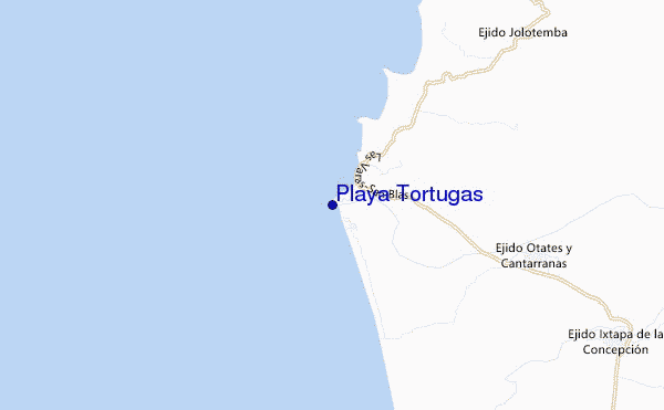 locatiekaart van Playa Tortugas