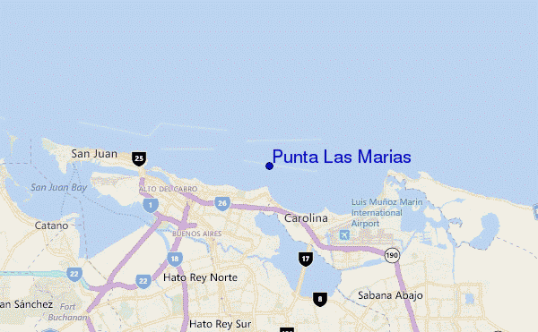 locatiekaart van Punta Las Marias