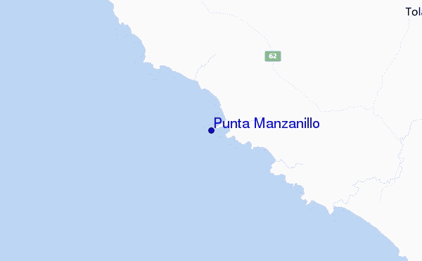 locatiekaart van Punta Manzanillo