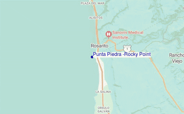 locatiekaart van Punta Piedra (Rocky Point)