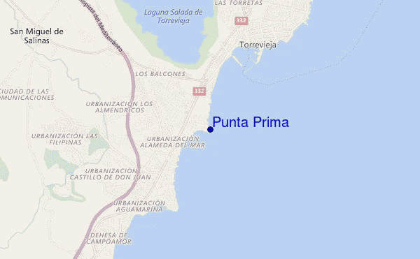 locatiekaart van Punta Prima