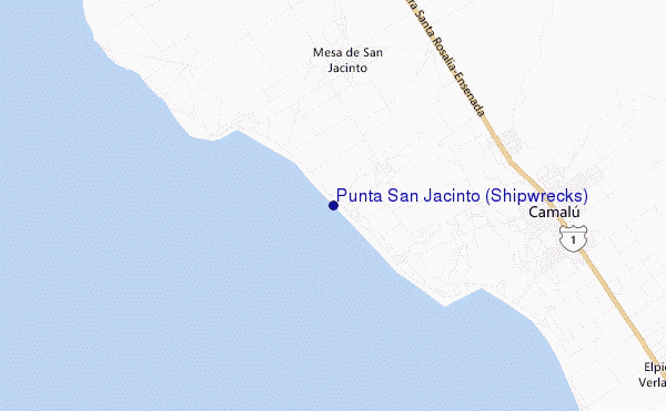 locatiekaart van Punta San Jacinto (Shipwrecks)
