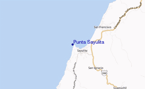 locatiekaart van Punta Sayulita