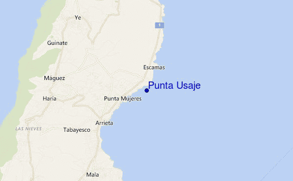 locatiekaart van Punta Usaje