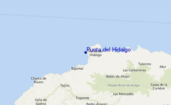locatiekaart van Punta del Hidalgo