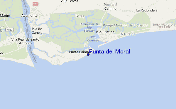 locatiekaart van Punta del Moral