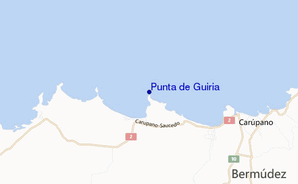 locatiekaart van Punta de Guiria