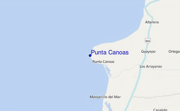 locatiekaart van Punta Canoas