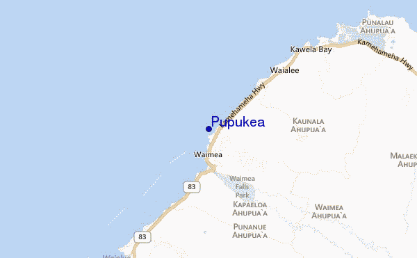 locatiekaart van Pupukea