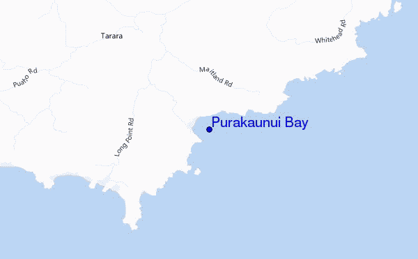 locatiekaart van Purakaunui Bay