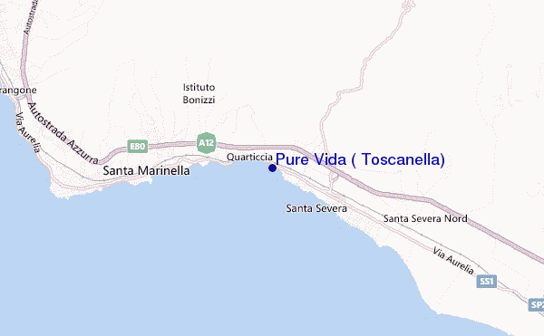 locatiekaart van Pure Vida ( Toscanella)