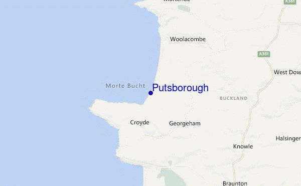 locatiekaart van Putsborough