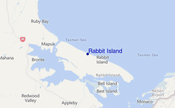 locatiekaart van Rabbit Island