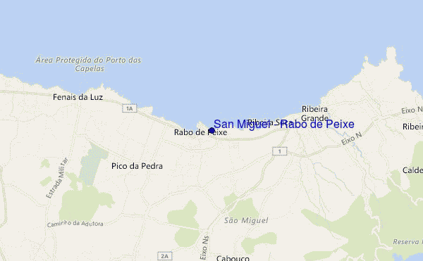 locatiekaart van San Miguel - Rabo de Peixe