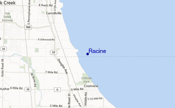 locatiekaart van Racine