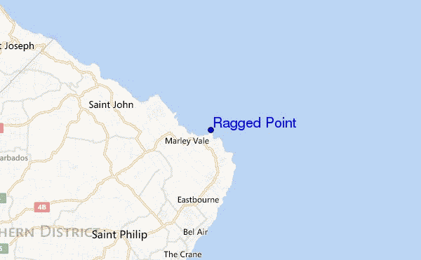 locatiekaart van Ragged Point