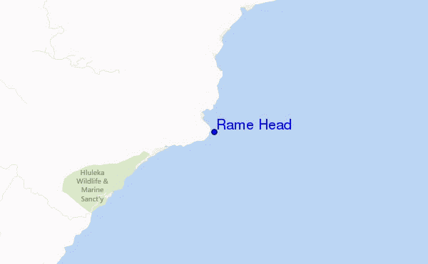 locatiekaart van Rame Head