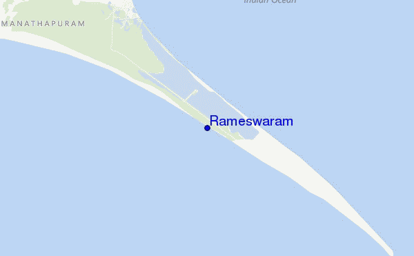 locatiekaart van Rameswaram