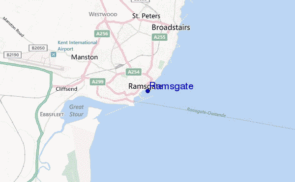 locatiekaart van Ramsgate