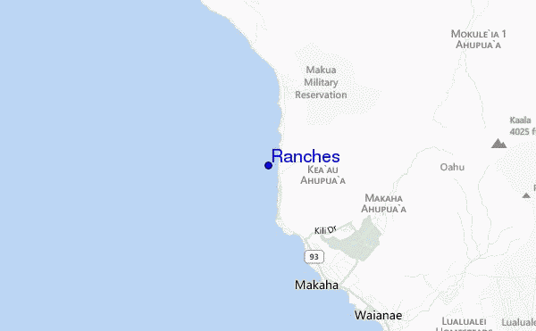 locatiekaart van Ranches