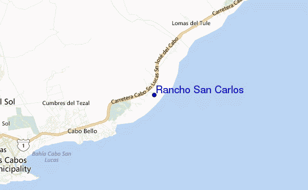 locatiekaart van Rancho San Carlos