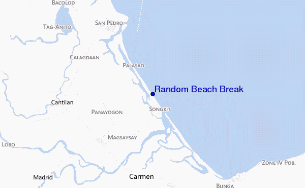 locatiekaart van Random Beach Break