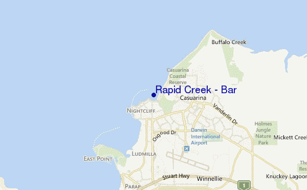 locatiekaart van Rapid Creek - Bar