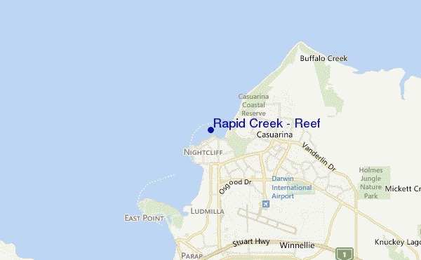 locatiekaart van Rapid Creek - Reef