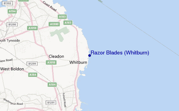 locatiekaart van Razor Blades (Whitburn)