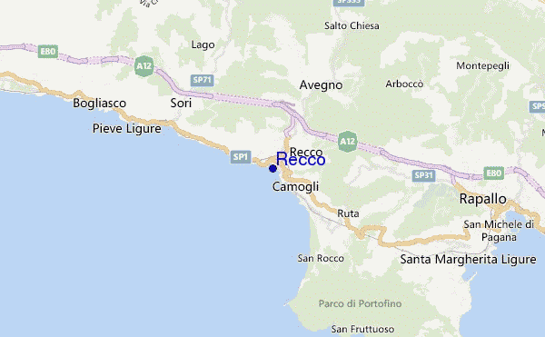 locatiekaart van Recco