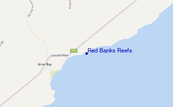 locatiekaart van Red Banks Reefs