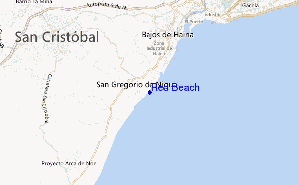 locatiekaart van Red Beach