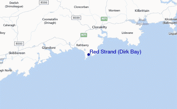Red Strand (Dirk Bay) Location Map