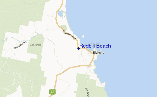 locatiekaart van Redbill Beach