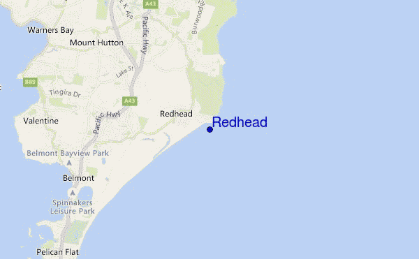 locatiekaart van Redhead
